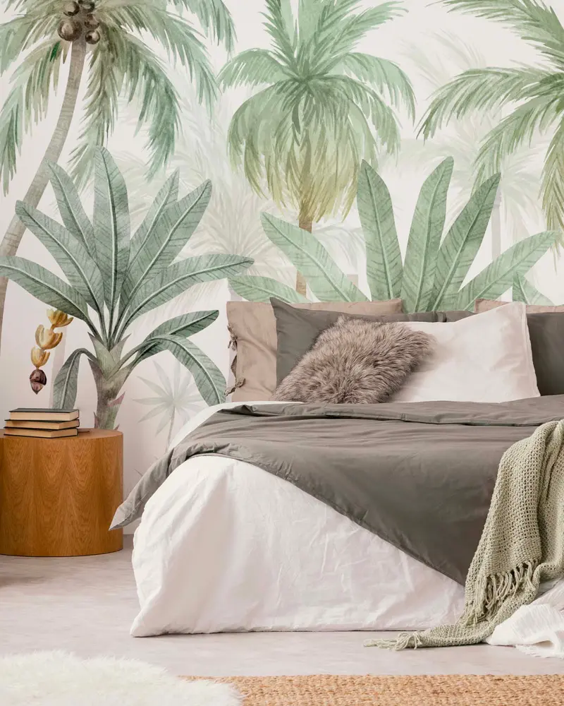 papier peint tropical deco chambre