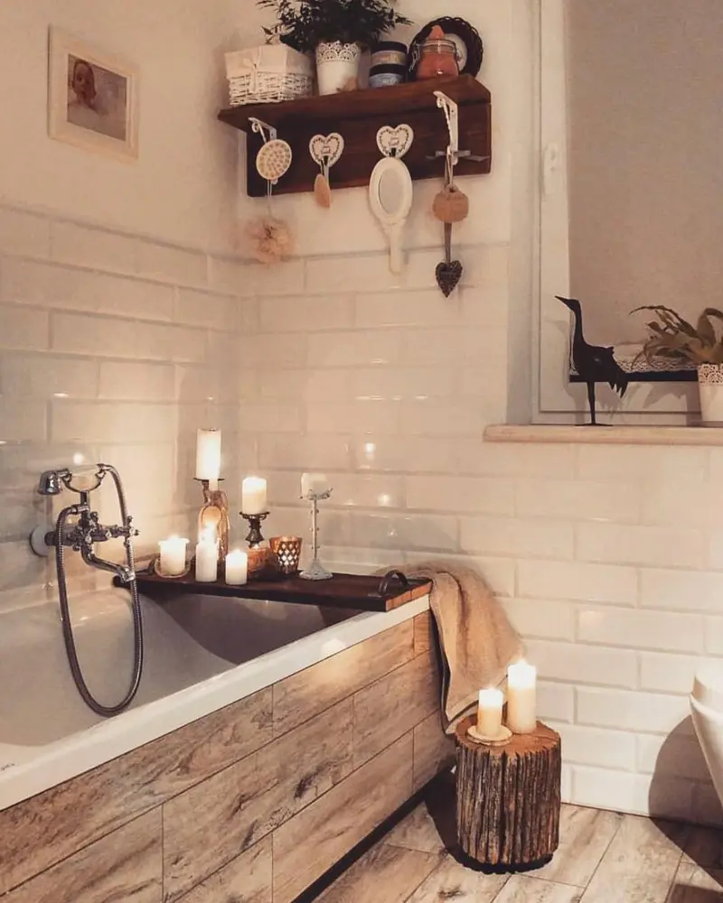 salle de bain cosy cocooning bois