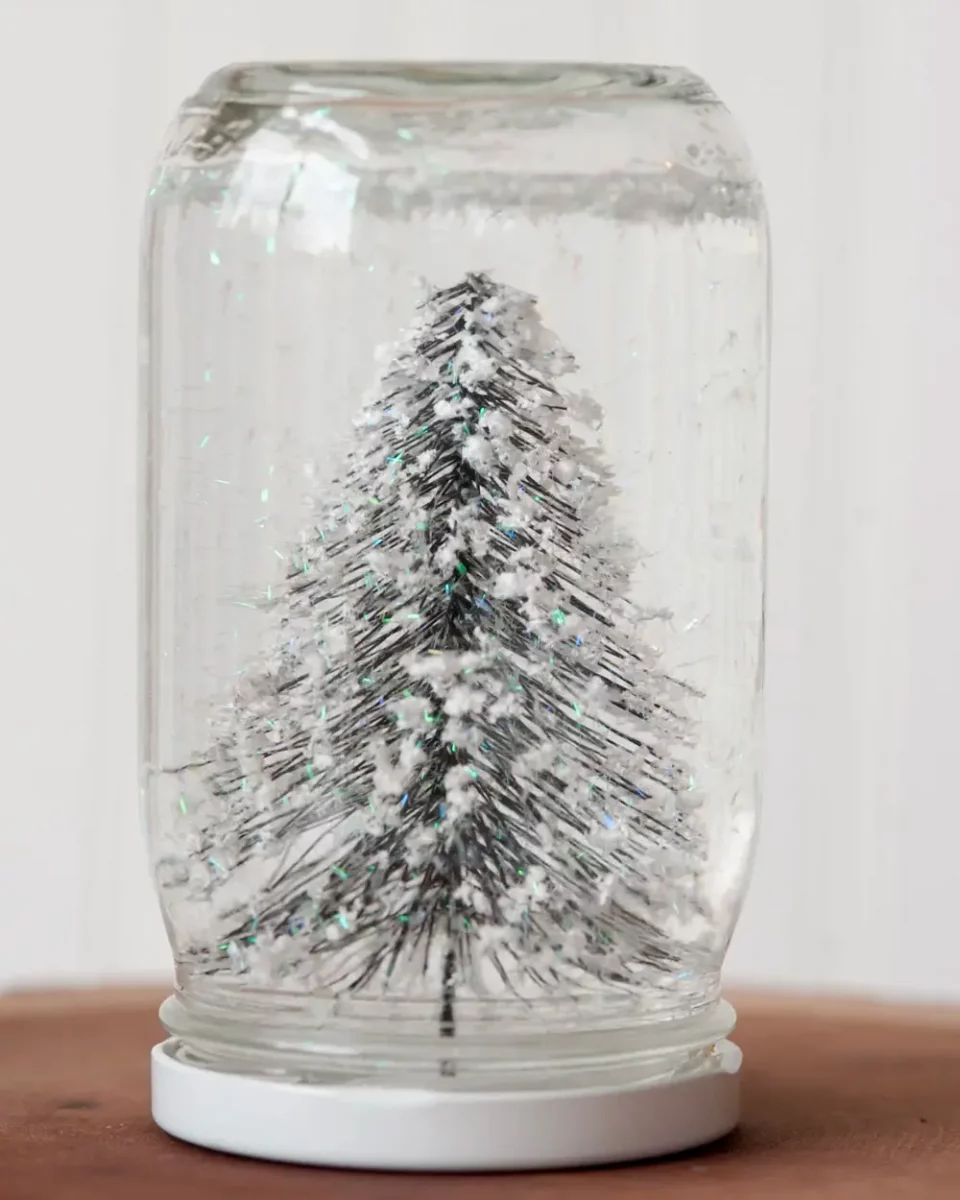 boule a neige bocal diy sapin
