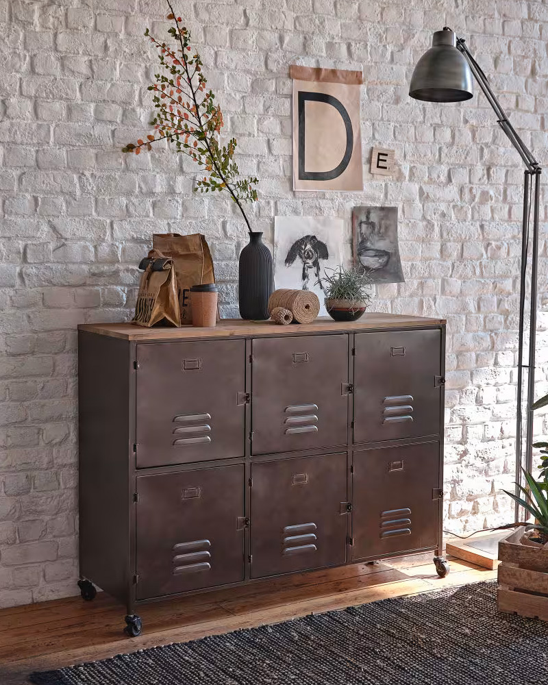 buffet industriel metal noir bois