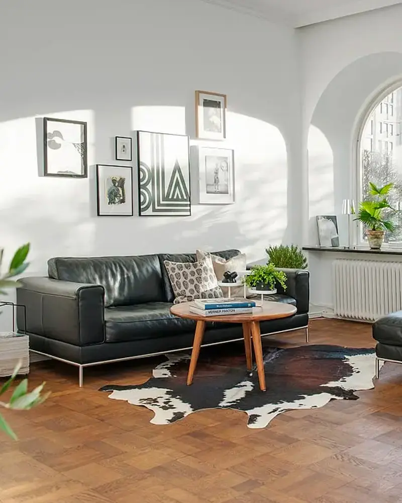 deco appartement moderne cuir noir salon