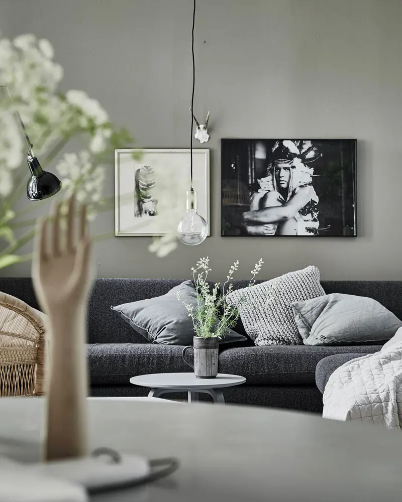 deco appartement nature vert kaki salon