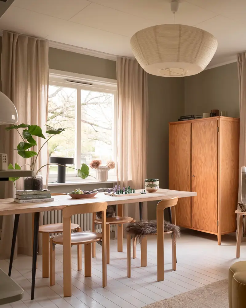 deco appartement naturel vert kaki salon