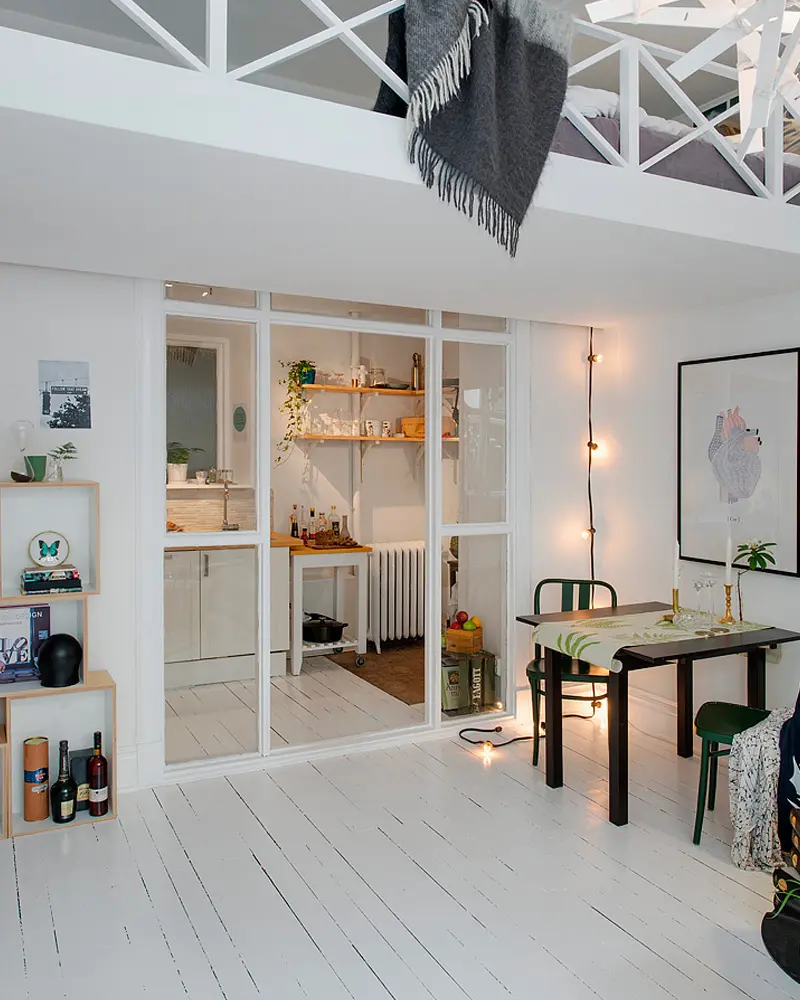 deco appartement recup noir blanc salle a manger