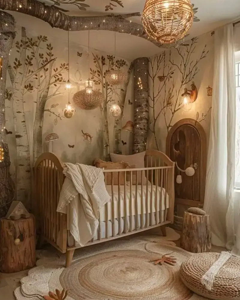 deco chambre bebe cabane bois