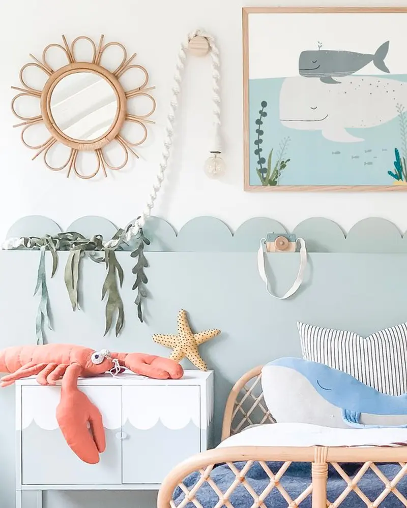 deco chambre enfant bord de mer rotin