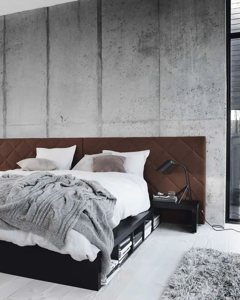 deco chambre mur beton