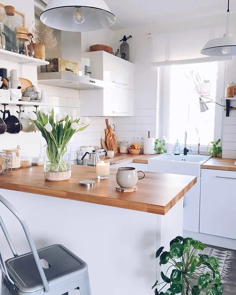 deco cuisine scandinave blanc bois