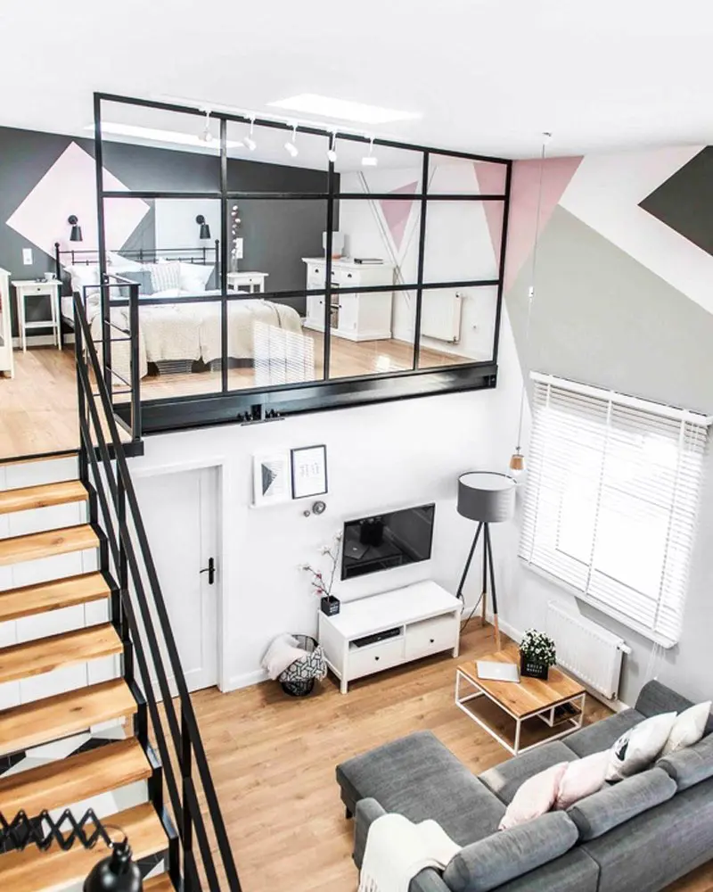 deco loft industriel chic rose salon