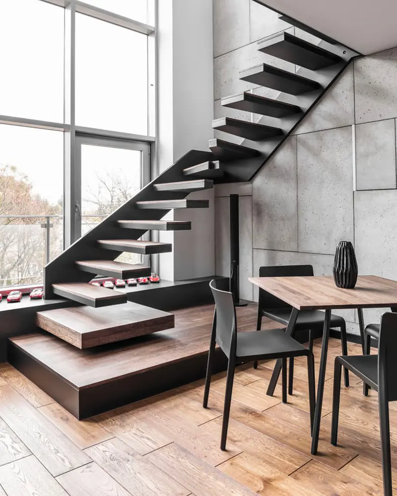 deco loft moderne noir salle a manger