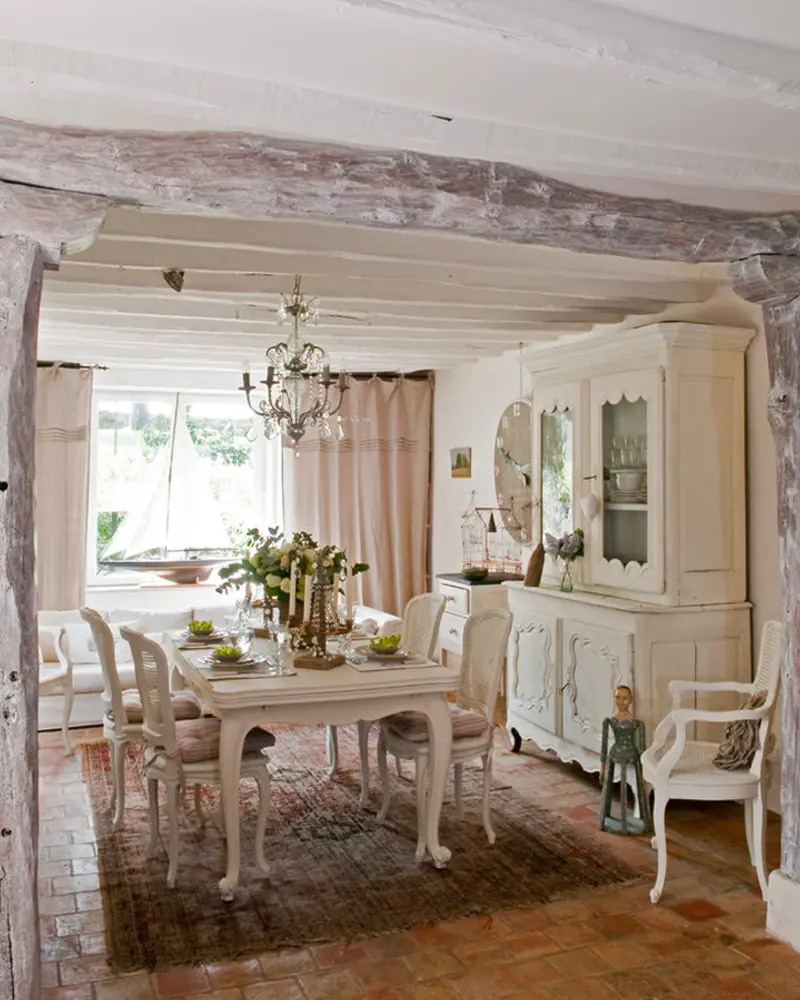 deco maison campagne romantique salle a manger