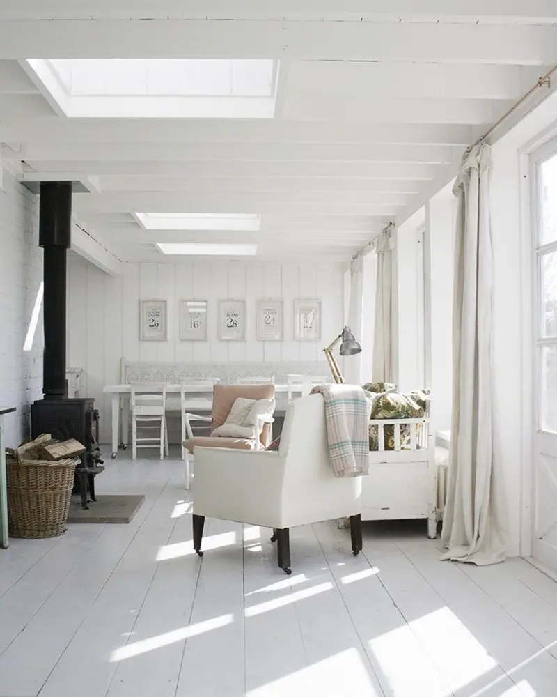 deco maison industrielle chic blanche salon