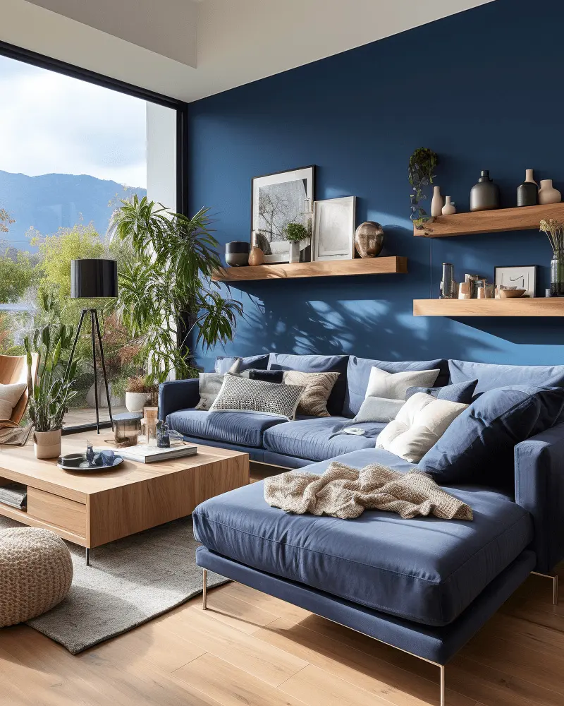 deco salon bleu