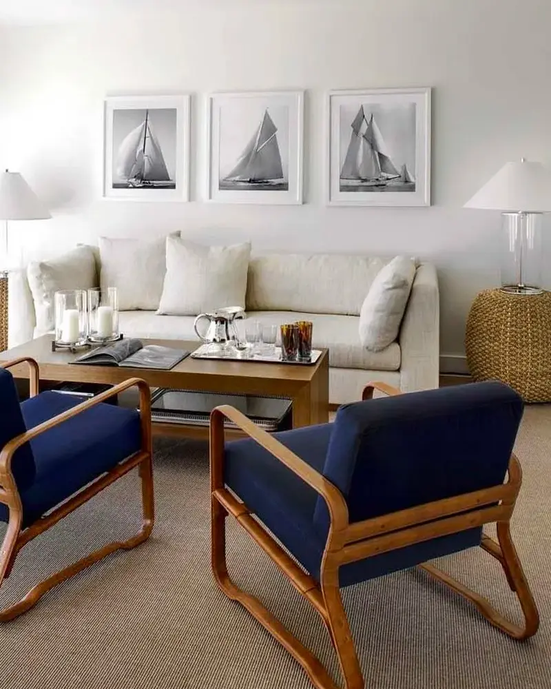deco salon bord de mer beige bleu