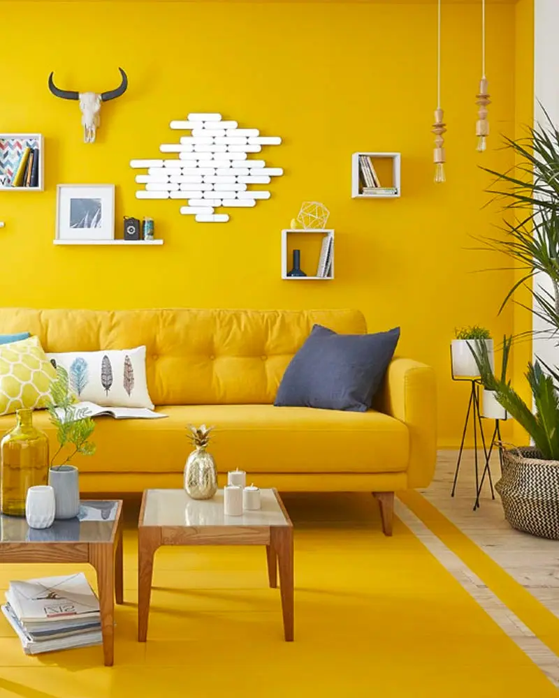 deco salon total look jaune