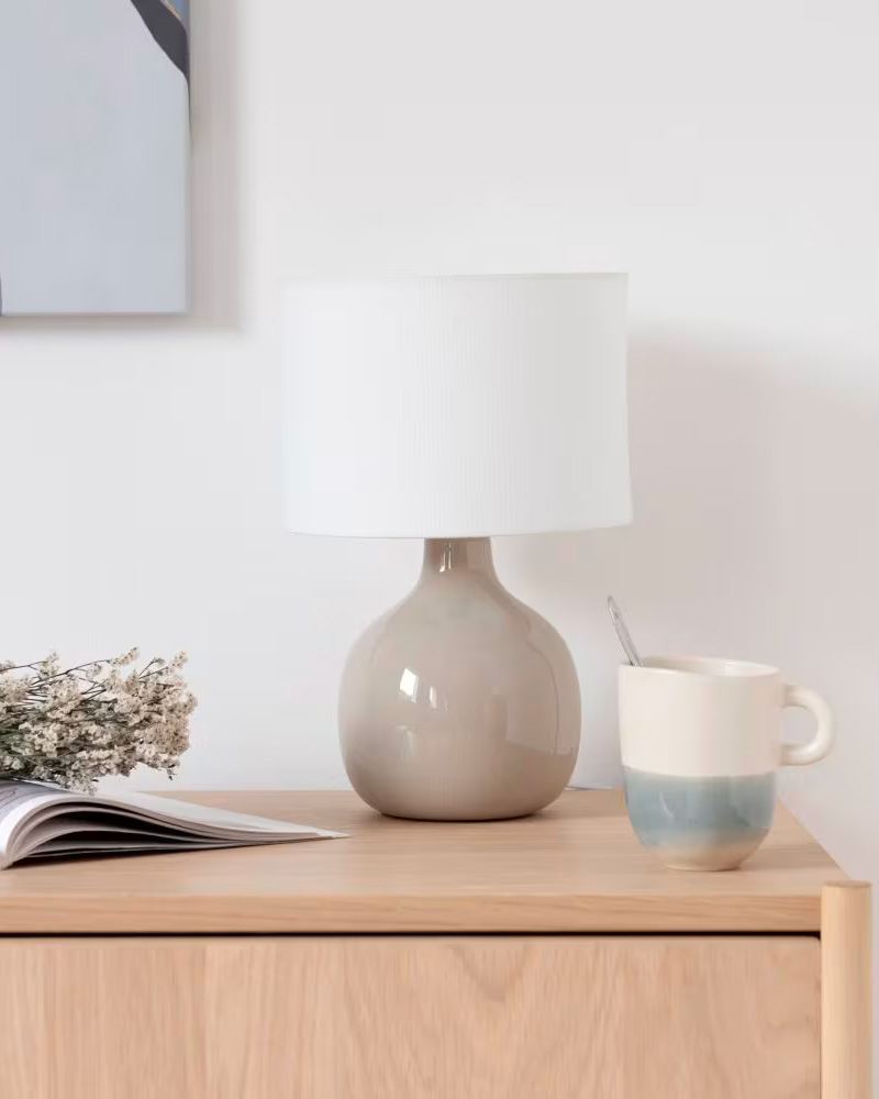 lampe ceramique beige