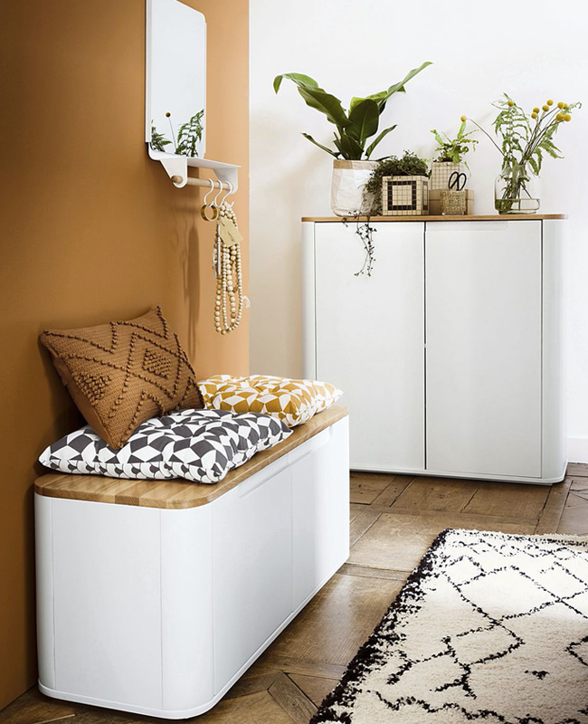 meuble chaussure blanc bois