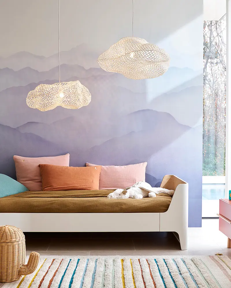 papier peint bleu