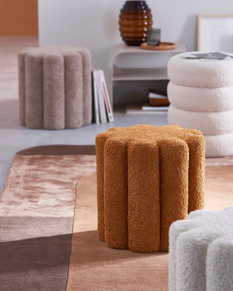 pouf tissu bouclette
