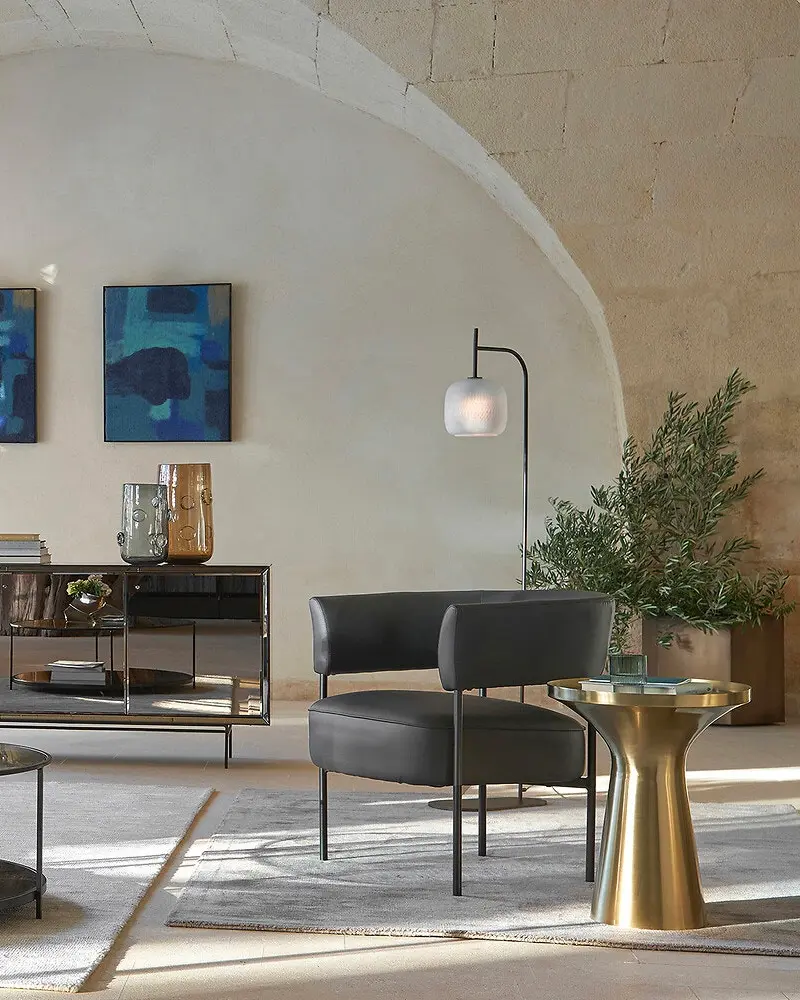 table appoint metal dore noire
