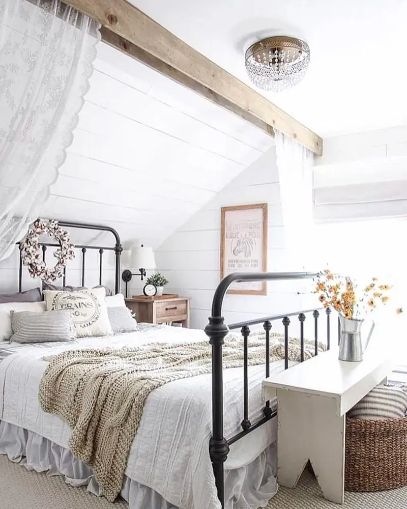 deco chambre campagne blanc