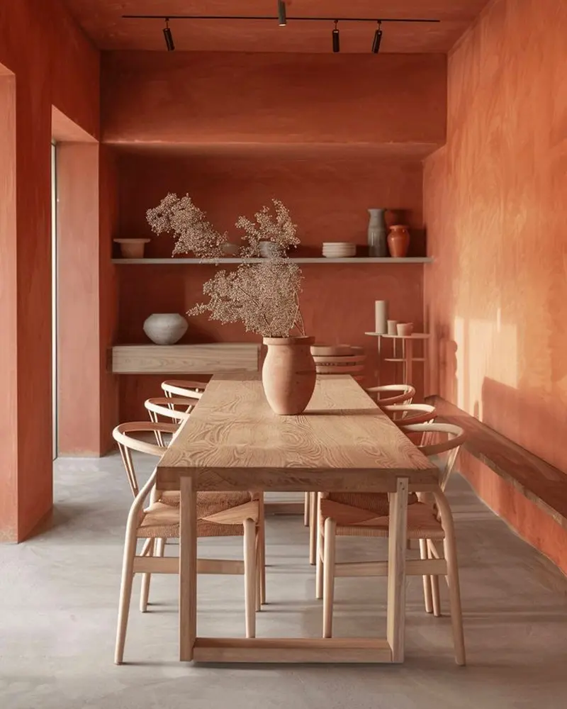 deco salle a manger terracotta