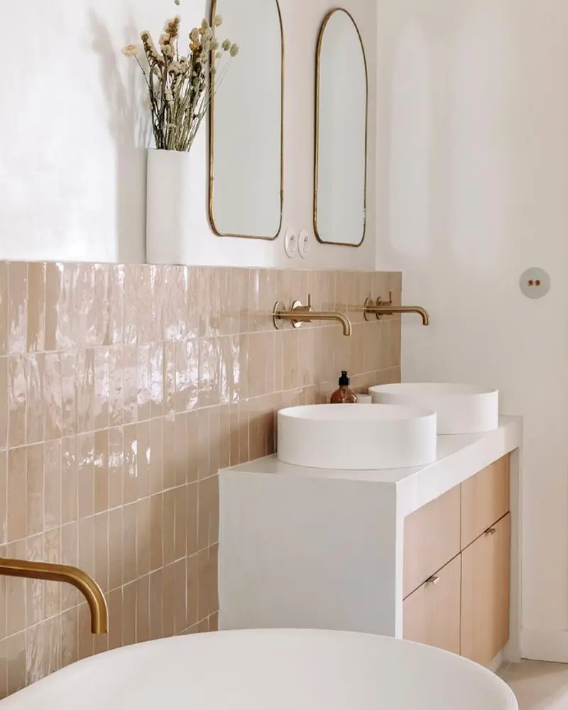 deco salle de bain boheme zellige beige