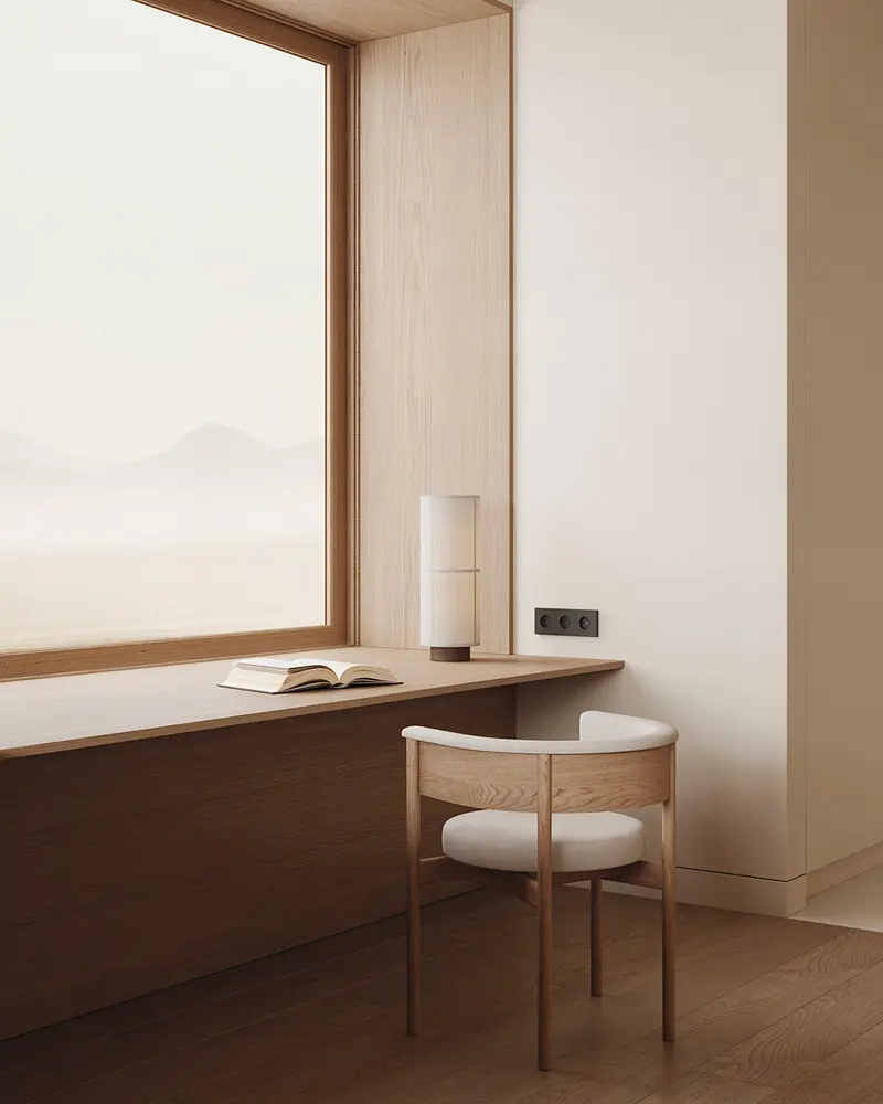 deco zen japandi minimaliste bureau