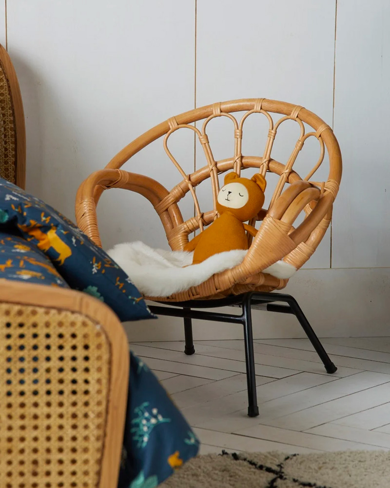 fauteuil rotin enfant