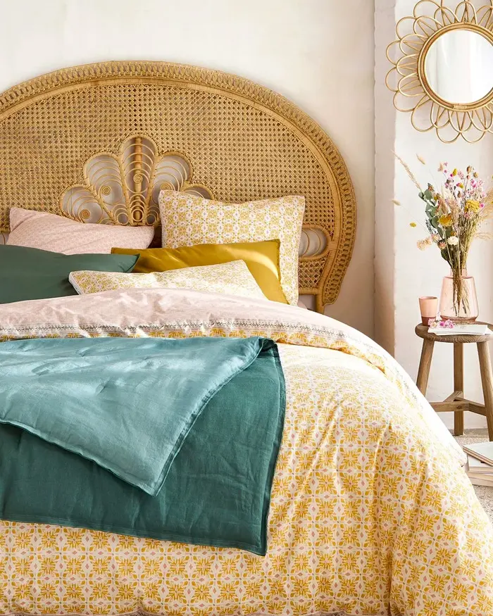 tete de lit cannage boheme