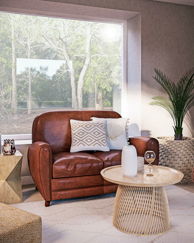canape club cuir marron