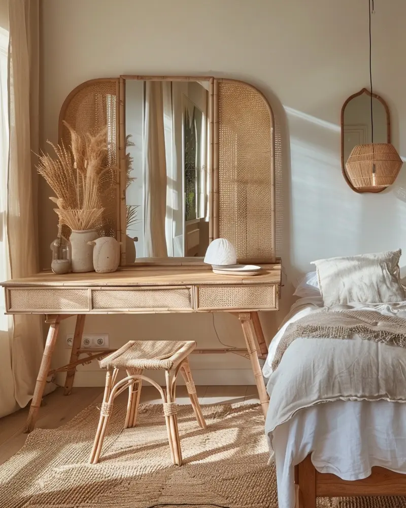 deco bureau rotin