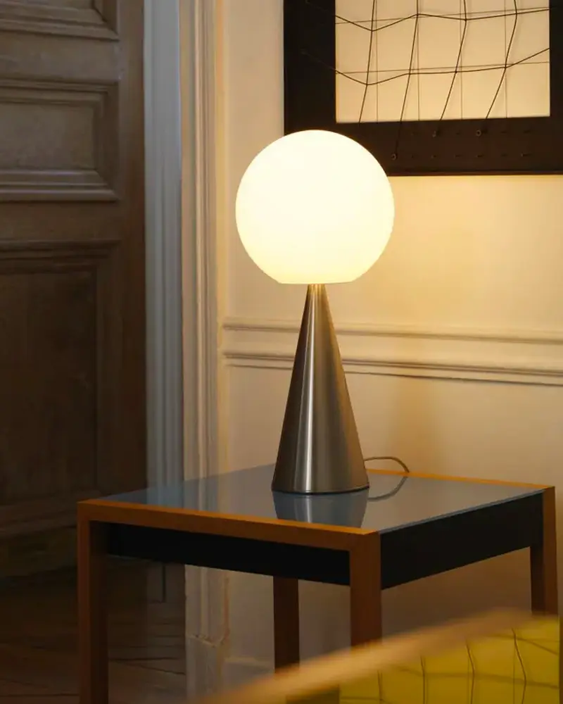 lampe globe nickel