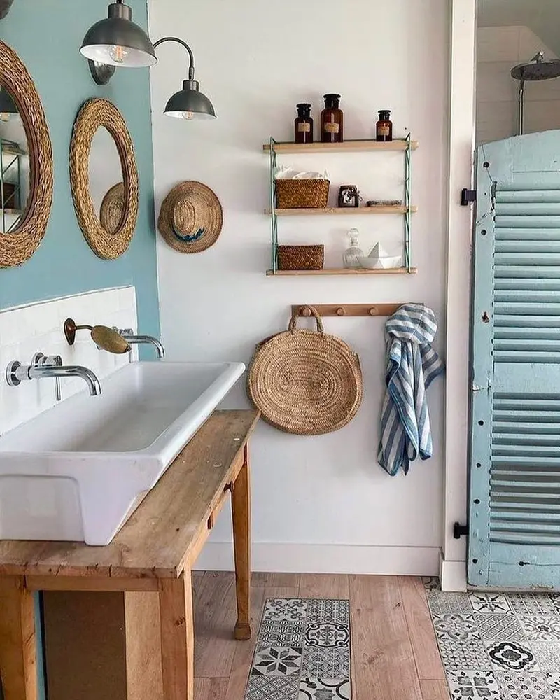 deco salle de bain recup bleu