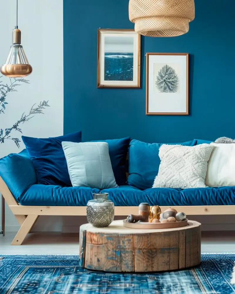 deco salon scandinave bleu