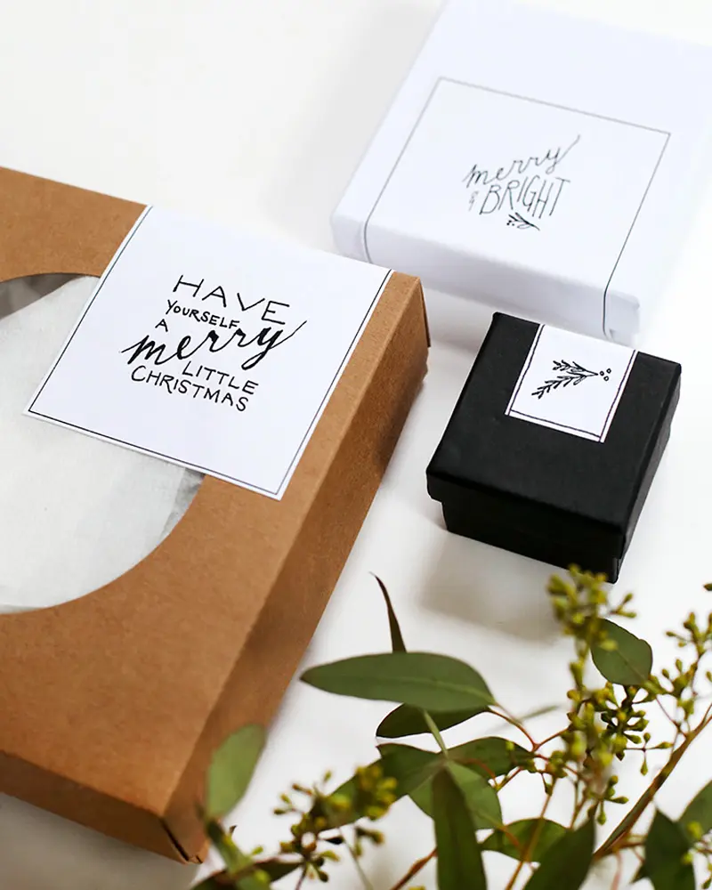 etiquette paquet cadeau noel diy graphique