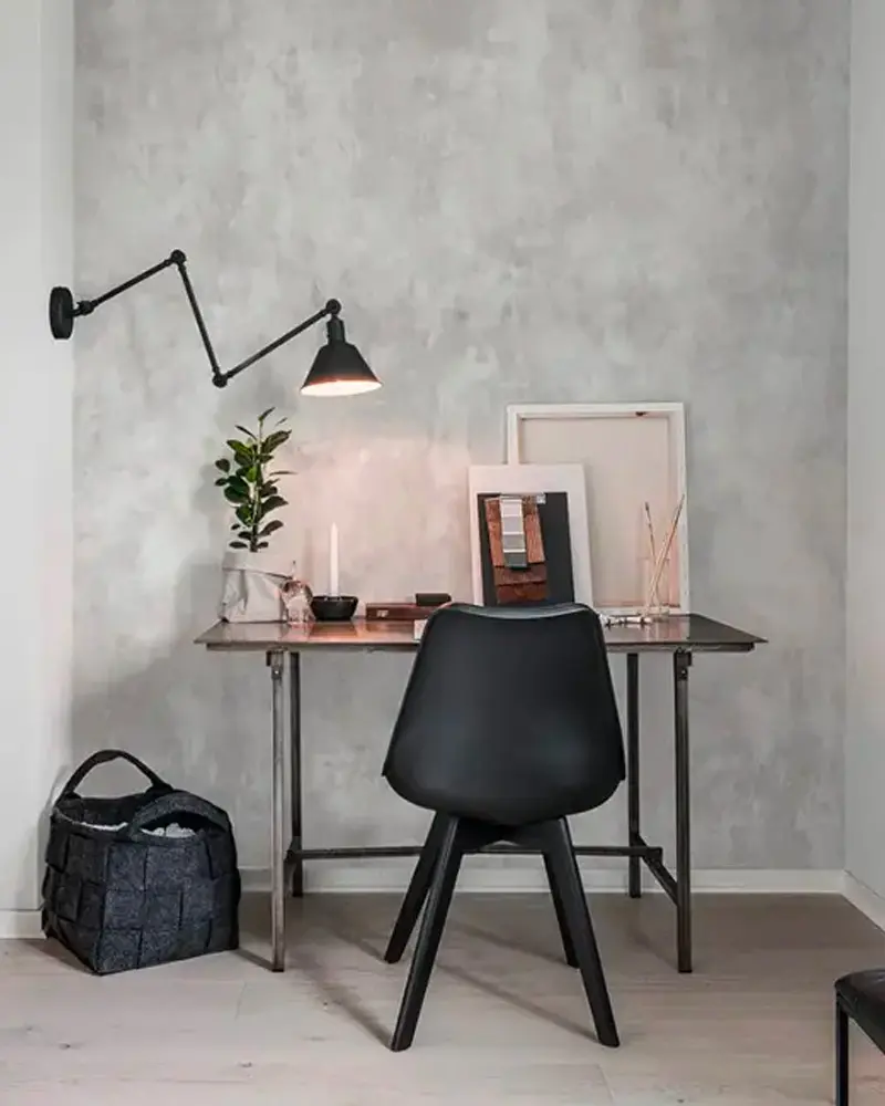 deco bureau mur imitation beton