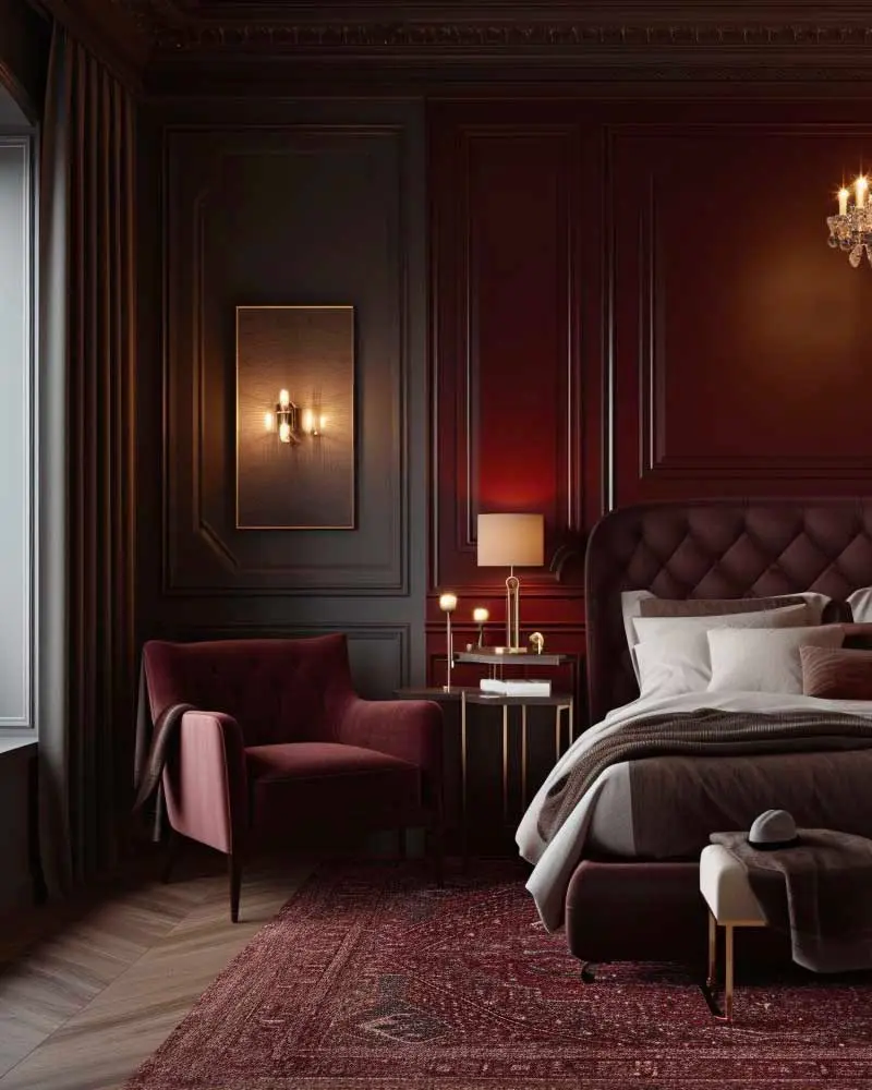 deco chambre total look bordeaux
