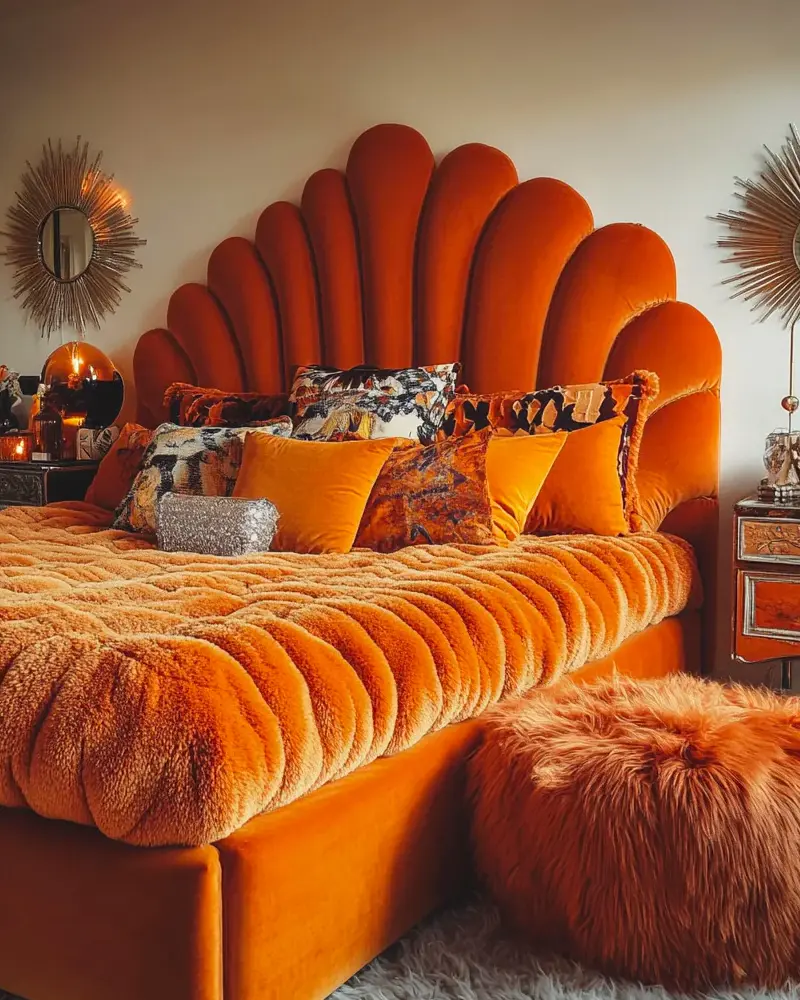deco chambre vintage orange