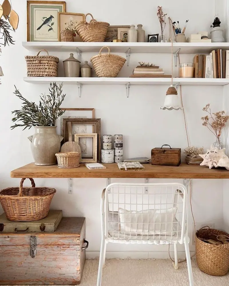 deco bureau campagne blanc bois