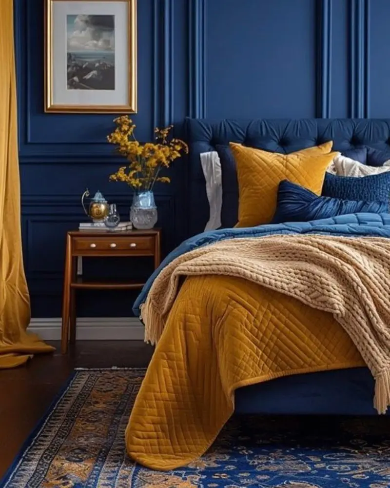 deco chambre bleu jaune