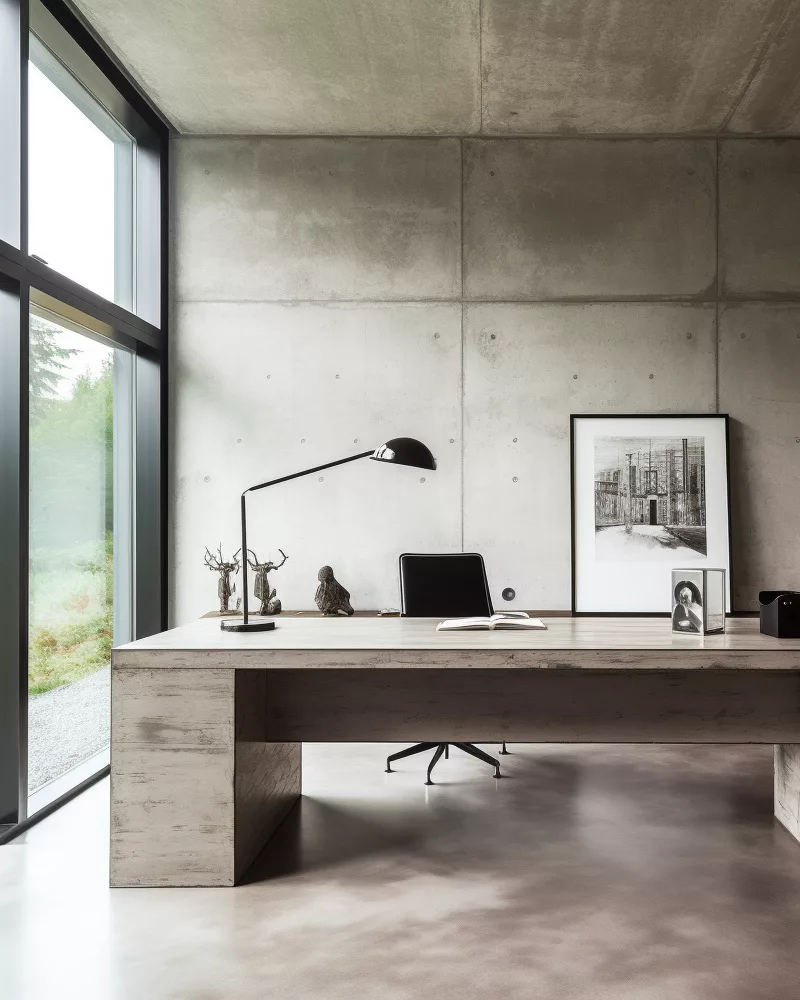deco minimaliste beton bureau