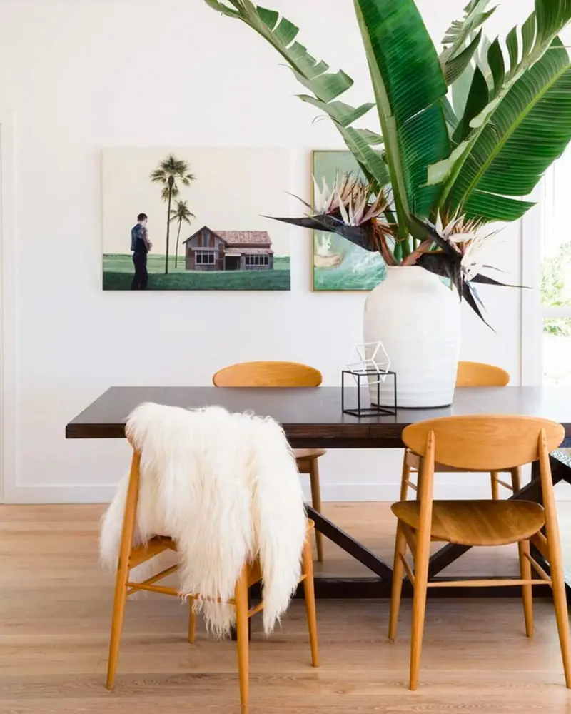 deco salle a manger tropicale moderne