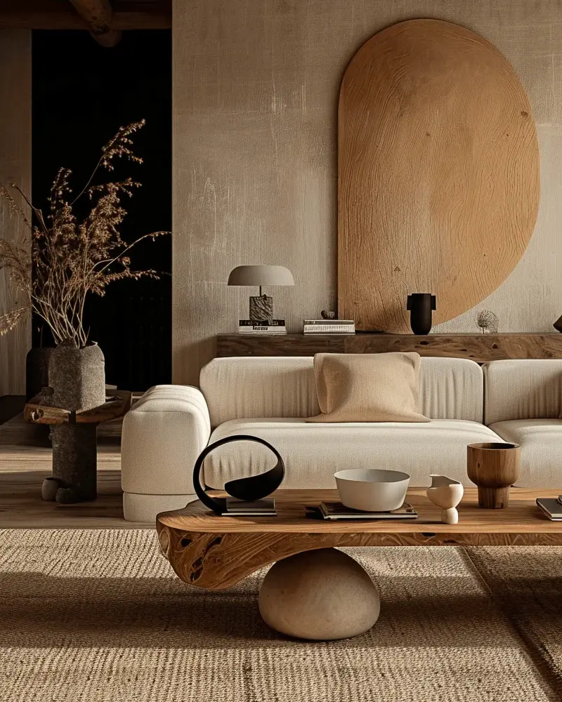 deco salon nature moderne beige