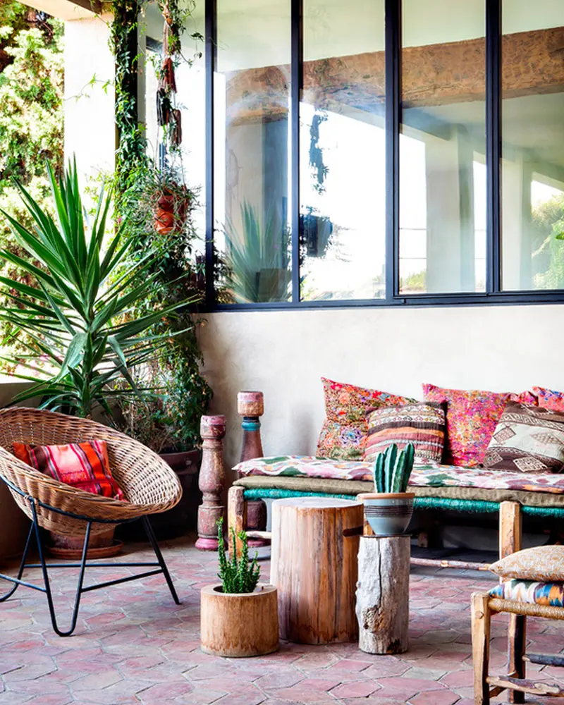 deco terrasse ethnique coloree