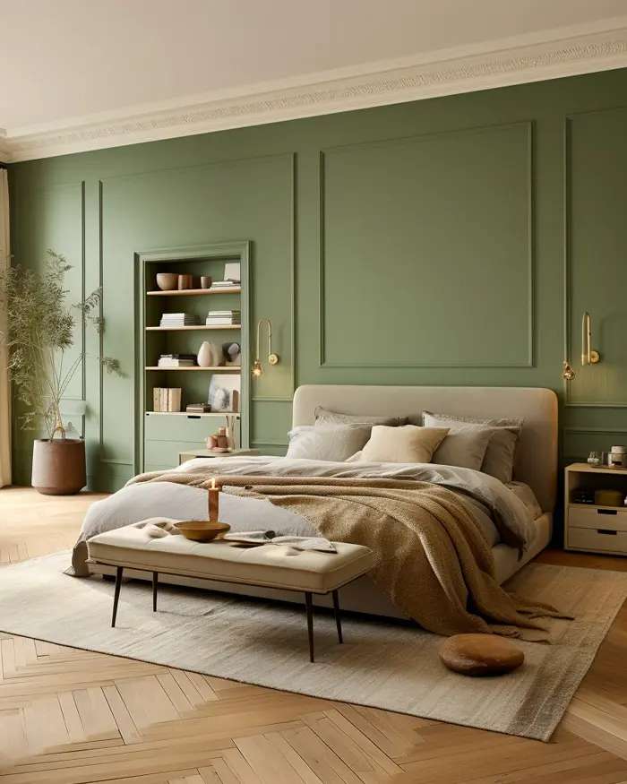deco chambre nature chic vert