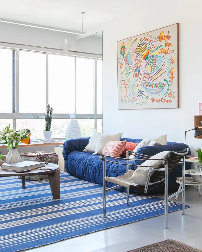 deco salon bleu moderne