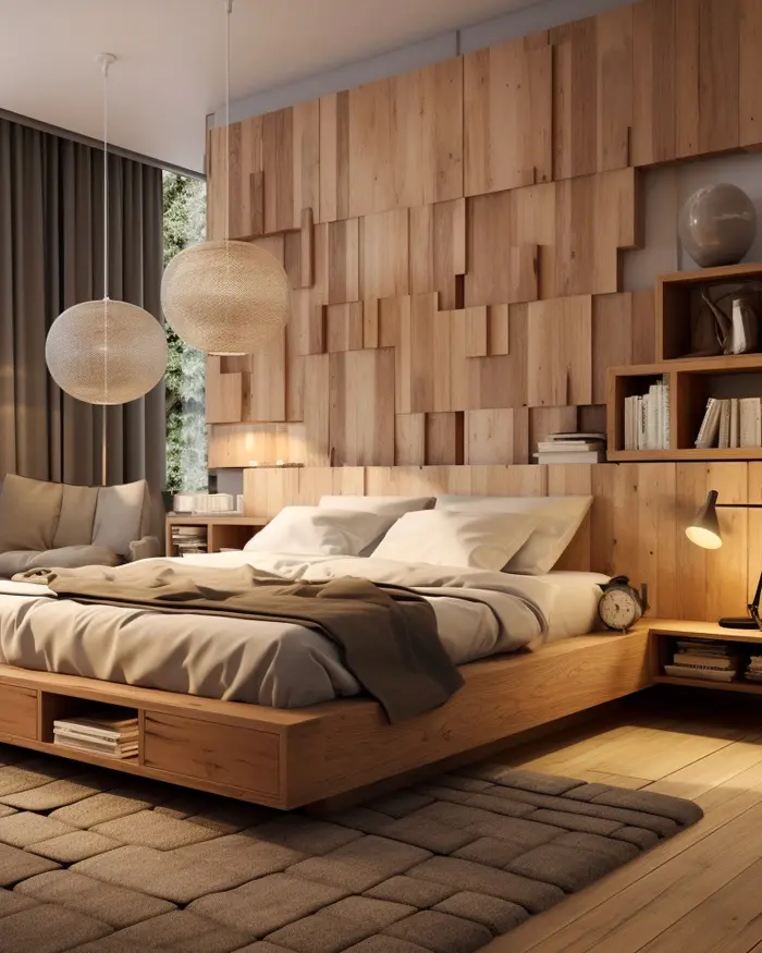 deco chambre nature bois