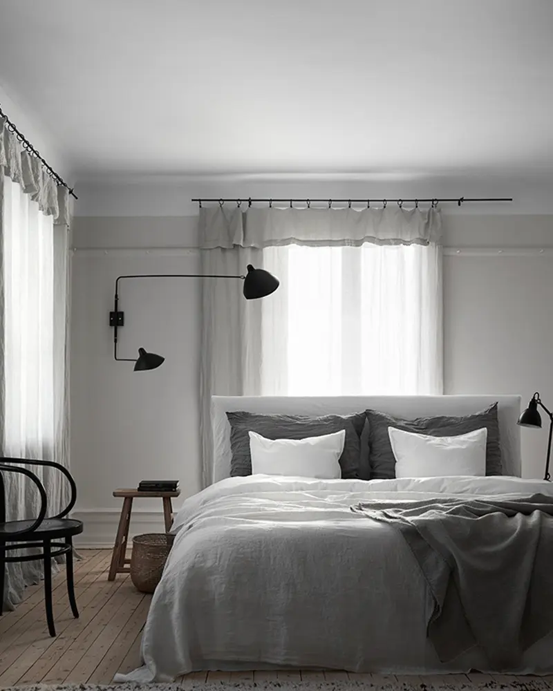 deco chambre scandinave gris
