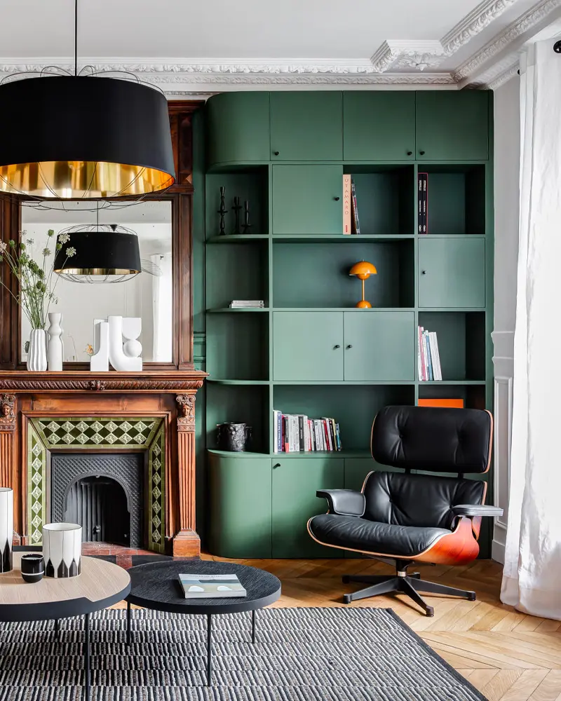 deco salon vert chic
